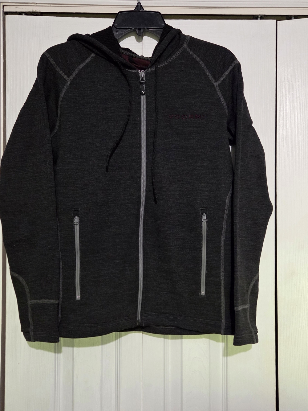 Voormi 50% Wool Women's Dark Gray Full-Zip Utility Hoodie Jacket